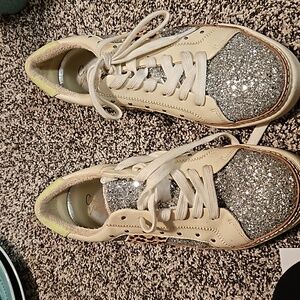 Size 10 womens shoes. Green, glitter, and leopard. Crown Vintage